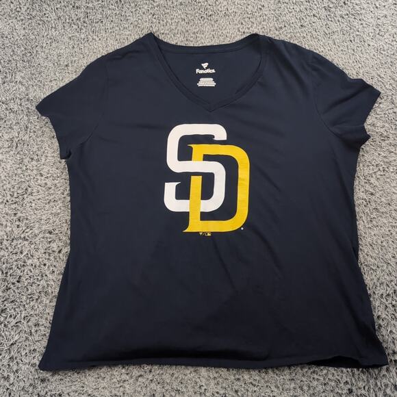 Fanatics Tops - San Diego Padres Shirt Women 2XL XXL Blue MLB Baseball Lounge Graphic Tee Casual